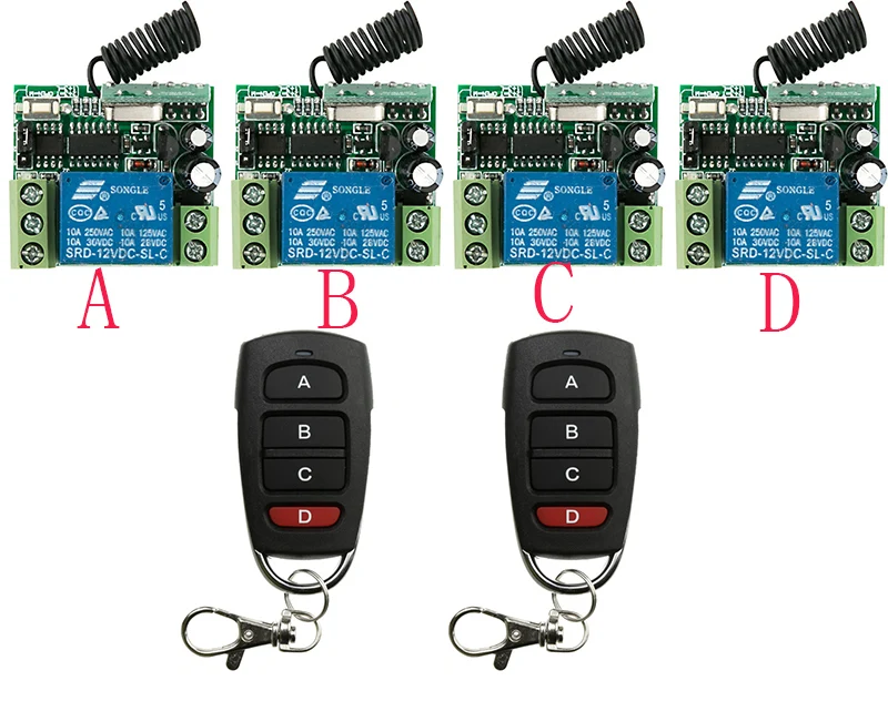 DC12V 10A 1CH 1Channe RF беспроводной переключатель системы дистанционного управления 2 X передатчик + 4 X приемник обучения код окна/двери гаража
DC12V 10A 1CH 1Channe RF беспроводной переключатель системы дистанционного управления 2 X передатчик + 4 X приемник обучения код окна/двери гаража