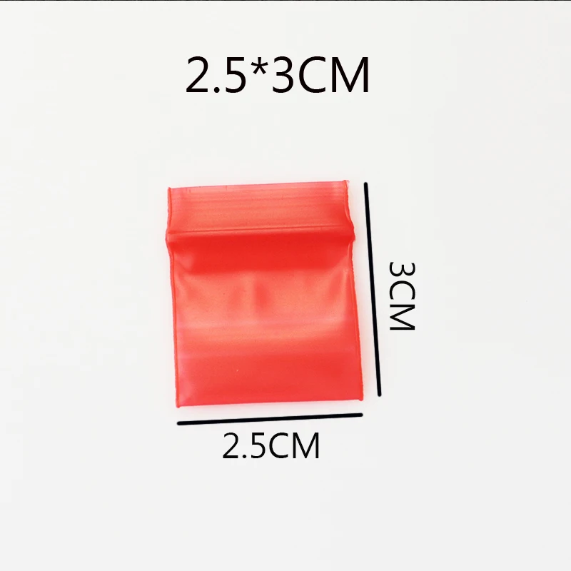 1000 шт. 2 5 см x 3 см/0 98 дюйма 1 18 красные мини-пакеты с замком-бегунком | Украшения и