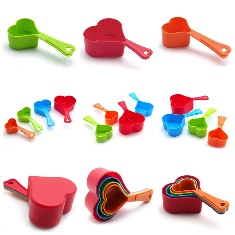 New 4Pcs Heart Shape Measuring Cups Creative Plastic Measuring Spoon With Handle Stacking Style Kitchen Cooking Baking Accessory
New 4Pcs Heart Shape Measuring Cups Creative Plastic Measuring Spoon With Handle Stacking Style Kitchen Cooking Baking Accessory