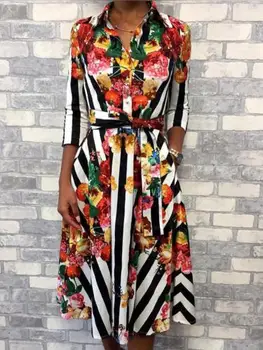 Ladies Floral Split Loose Knee-length Shirt Dresses Women Casual Autumn Half Sleeve Maxi Dress
Ladies Floral Split Loose Knee-length Shirt Dresses Women Casual Autumn Half Sleeve Maxi Dress