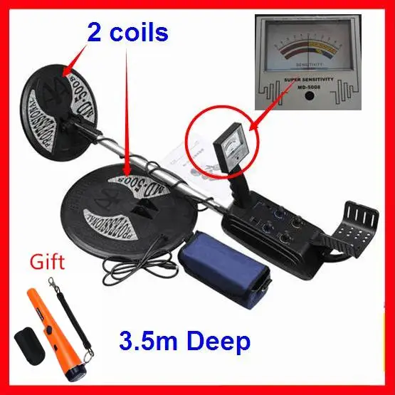 MD-5008 Underground Search Metal Detector Max Detection Depth3.5m Two Coils Included
MD-5008 Underground Search Metal Detector Max Detection Depth3.5m Two Coils Included