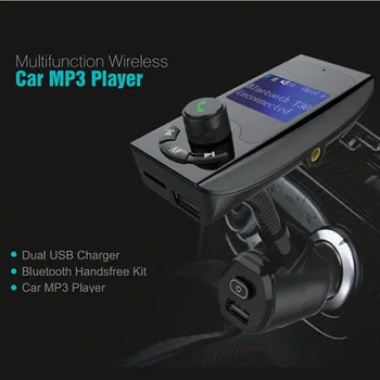 T30 Bluetooth Car Kit Handsfree Set FM Transmitter MP3 Music Player 2 USB Charger With Switch, Support U disk & Micro SD
T30 Bluetooth Car Kit Handsfree Set FM Transmitter MP3 Music Player 2 USB Charger With Switch, Support U disk & Micro SD