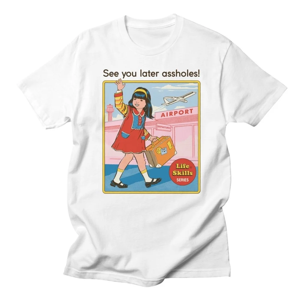 kuakuayu HJN See You Later Assholes Print T Shirt Man Women Short Sleeve Vintage Style 80s 90s Street Style Tee Tops
kuakuayu HJN See You Later Assholes Print T Shirt Man Women Short Sleeve Vintage Style 80s 90s Street Style Tee Tops