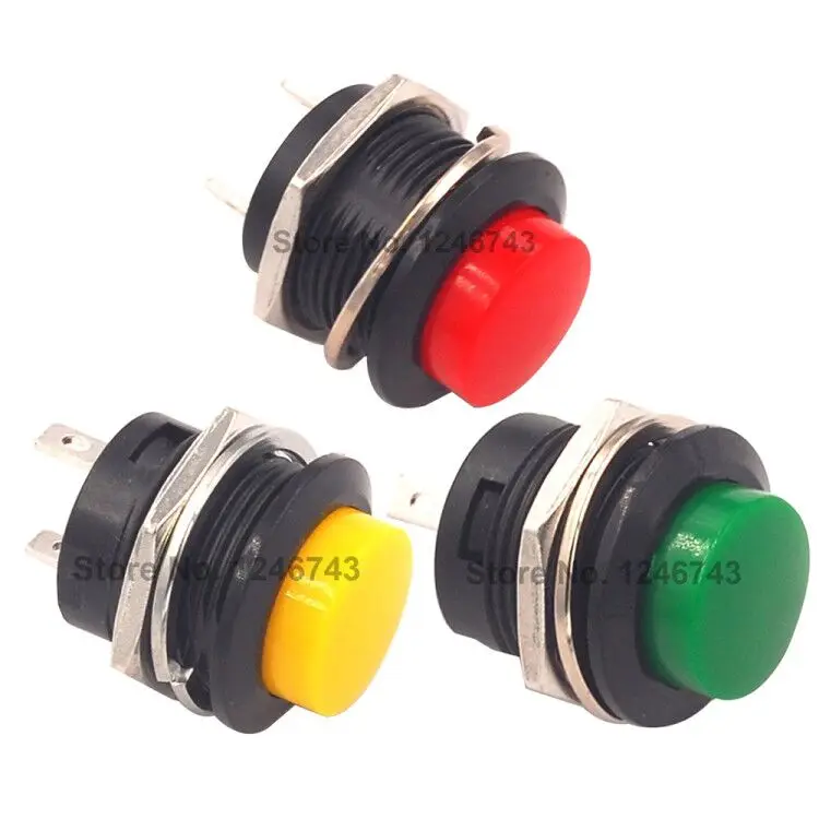 Momentary Push Button Switch OFF-ON Reset Switch 16MM 3A 250V AC Non Locking Switches Round Button R13-507
Momentary Push Button Switch OFF-ON Reset Switch 16MM 3A 250V AC Non Locking Switches Round Button R13-507