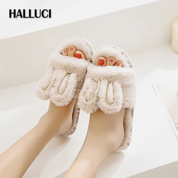 Sweet short plush rabbit Furry home slippers shoes women indoor peep toe Sandals Slip On slippers Bedroom non-slip flip flops
Sweet short plush rabbit Furry home slippers shoes women indoor peep toe Sandals Slip On slippers Bedroom non-slip flip flops