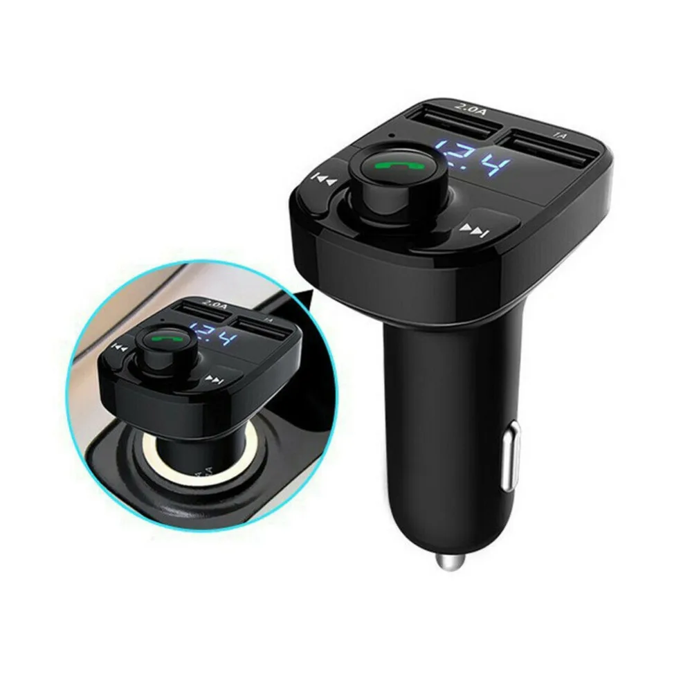 Practical Fashionable One-key Convenient Holder Wireless Bluetooth Handsfree Car Kit FM Transmitter MP3 Player Dual USB | Электроника