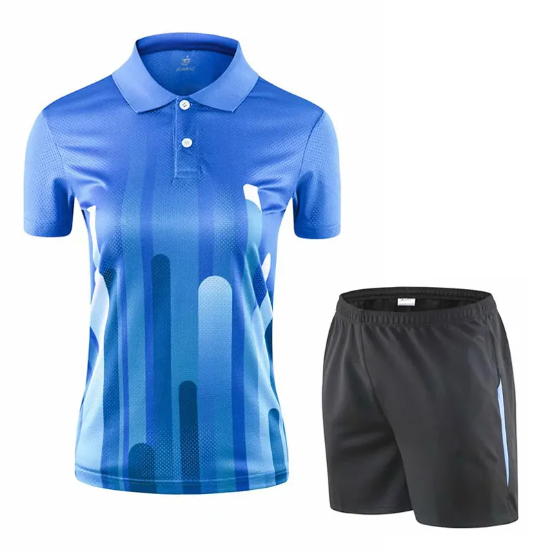 Men and women's badminton clothes set training suit sweat absorbent breathable Uniforms T-shirt & Shorts table tennis | Спорт и