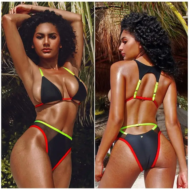 Just Arrivals STOCK Triangle Top Cut Out Swimwear Sheer Mesh High Rise Bikini Set
Just Arrivals STOCK Triangle Top Cut Out Swimwear Sheer Mesh High Rise Bikini Set