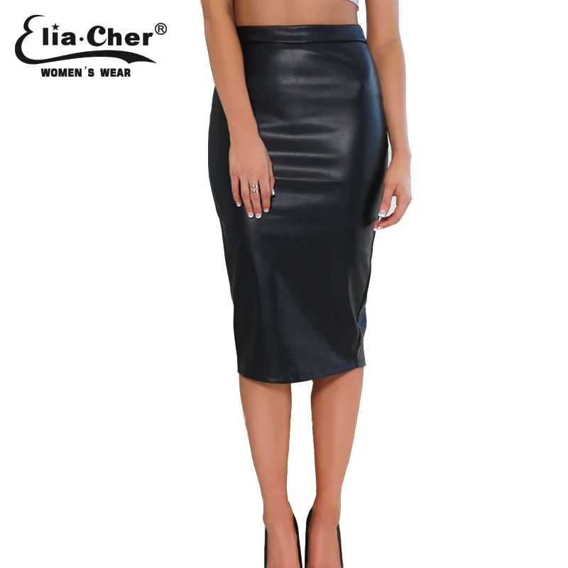 Faux Leather Pencil Skirt for Women