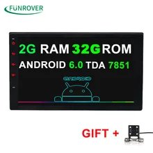 2 г + 32 г Универсальный 2 DIN Android 6.0 dvd-плеер автомобиля GPS + WiFi + Bluetooth + Радио + 4 ядра 7 дюймов 1024*600 экран стерео радио fm