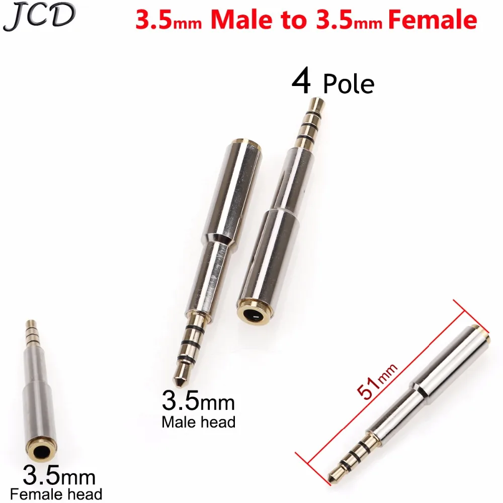 JCD 2 pcs 4 Pole Connector 3.5 Mm Male To 3.5 Mm Female Audio Stereo Adapter Plug Converter Headphone Jack for iPhone
JCD 2 pcs 4 Pole Connector 3.5 Mm Male To 3.5 Mm Female Audio Stereo Adapter Plug Converter Headphone Jack for iPhone