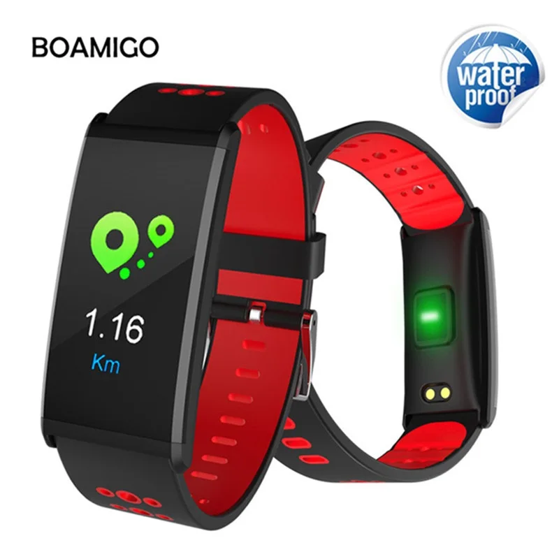 

Bluetooth Smart Watch BOAMIGO Brand Smart Wristband Color Screen Call Message Reminder Pedometer Calorie Alarm For IOS Android