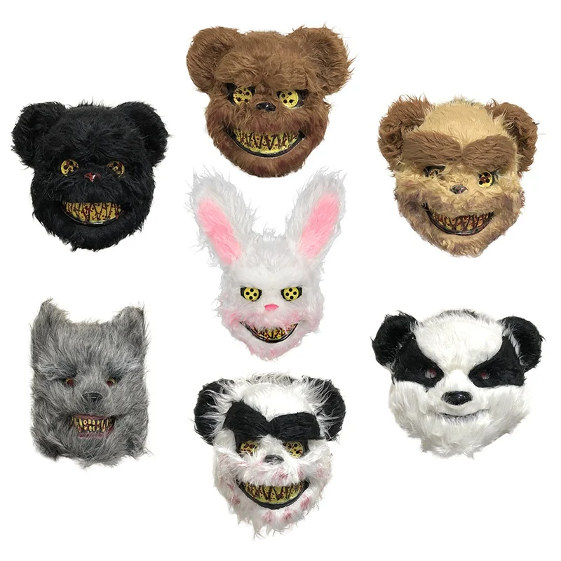 Bloody Rabbit Mask Halloween Horror Plush Mask Unique Panda Wolf Bear Shape Masquerade Party Cosplay Mask Festive Party Supplies
Bloody Rabbit Mask Halloween Horror Plush Mask Unique Panda Wolf Bear Shape Masquerade Party Cosplay Mask Festive Party Supplies