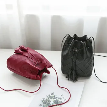 Simple Women PU Leather Handbag with Tassel Bucket Shoulder Bag Mini Coin Keys Phone Crossbody Bags New
Simple Women PU Leather Handbag with Tassel Bucket Shoulder Bag Mini Coin Keys Phone Crossbody Bags New