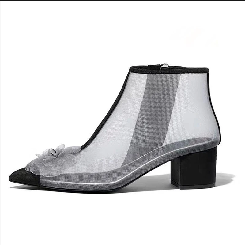2019 Autumn Sexy Sheepskin Boots Women Flower In Font Air Mesh Mid-Calf Zipper opening Pointed Toe Square Heels With Med Height
2019 Autumn Sexy Sheepskin Boots Women Flower In Font Air Mesh Mid-Calf Zipper opening Pointed Toe Square Heels With Med Height