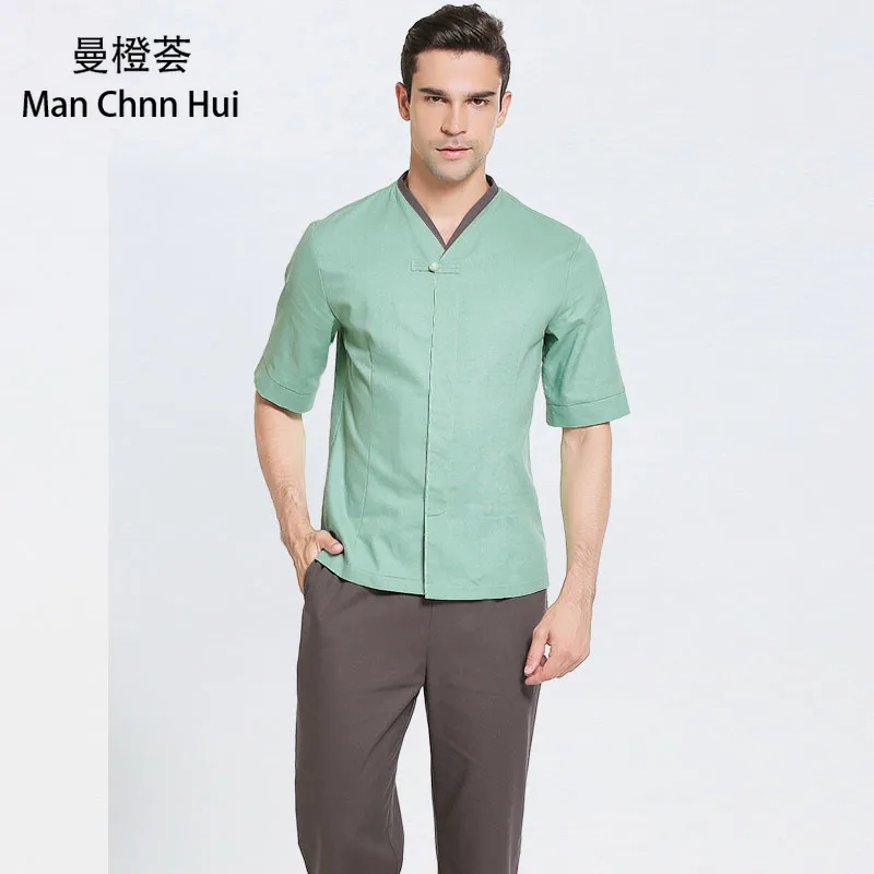 Mens SPA Uniform New Arrivals Technician service tops+Pants 2pcs Set Hotel Retro Work Wear Beauty clothing
Mens SPA Uniform New Arrivals Technician service tops+Pants 2pcs Set Hotel Retro Work Wear Beauty clothing