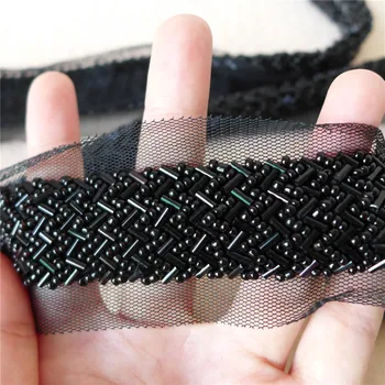 Hot Sale One Yard Black Rhinestone Trims Mesh Lace Ribbon Trims Beading Chain Trim For Wedding Dress, Bridal Fabric By The Yard
Hot Sale One Yard Black Rhinestone Trims Mesh Lace Ribbon Trims Beading Chain Trim For Wedding Dress, Bridal Fabric By The Yard
