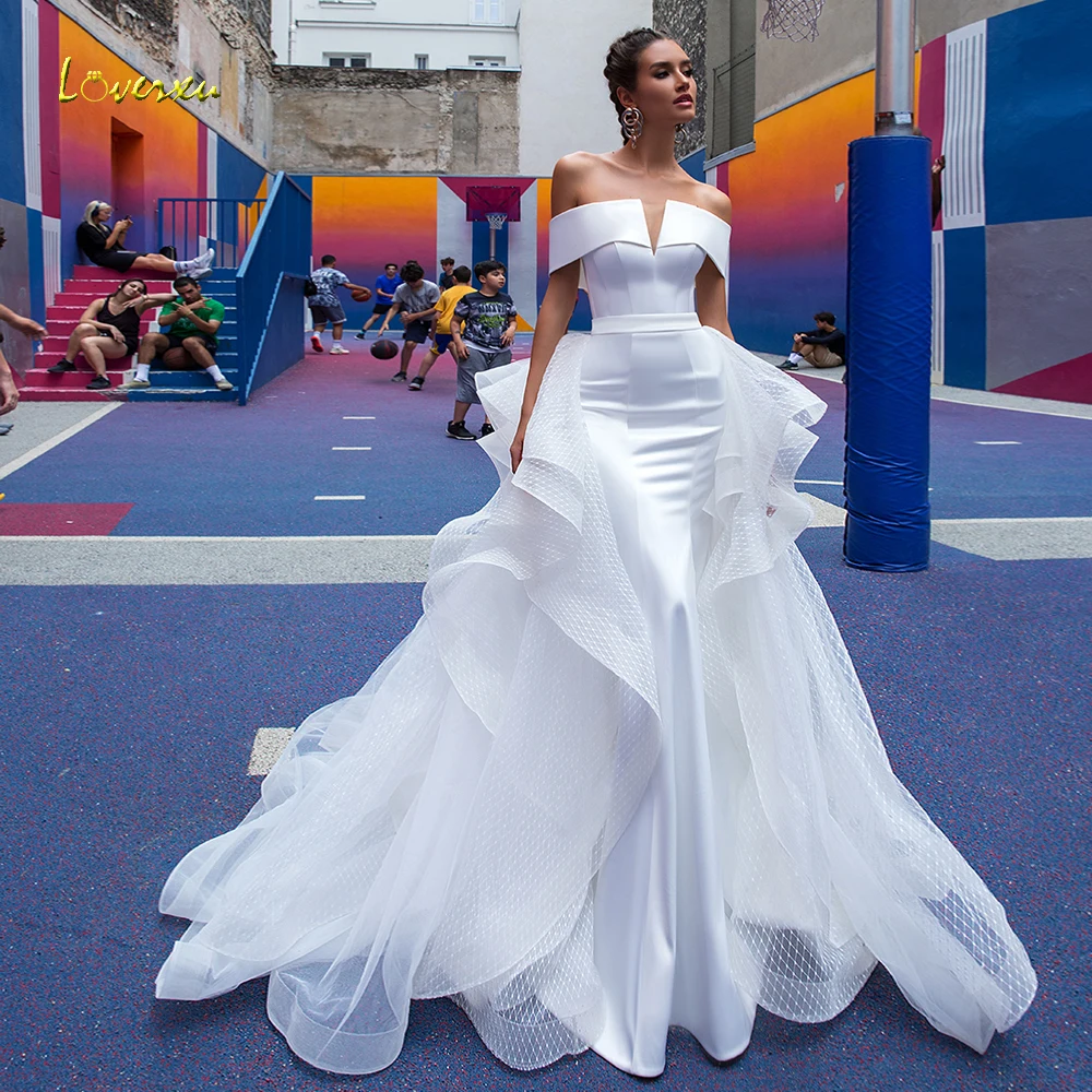 Loverxu Sexy Sweetheart Matte Satin Mermaid Wedding Dresses 2024 Simple Detachable Train Lace Vintage Trumpet Bridal Gowns
Loverxu Sexy Sweetheart Matte Satin Mermaid Wedding Dresses 2024 Simple Detachable Train Lace Vintage Trumpet Bridal Gowns