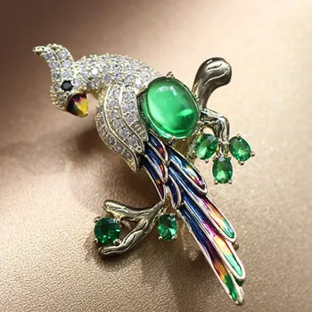 Zlxgirl copper Shape parrot birds Brooches For Women Men Cubic Zircon Wedding Party Jewelry Hijab Pins Clothes Suit Accessories
Zlxgirl copper Shape parrot birds Brooches For Women Men Cubic Zircon Wedding Party Jewelry Hijab Pins Clothes Suit Accessories