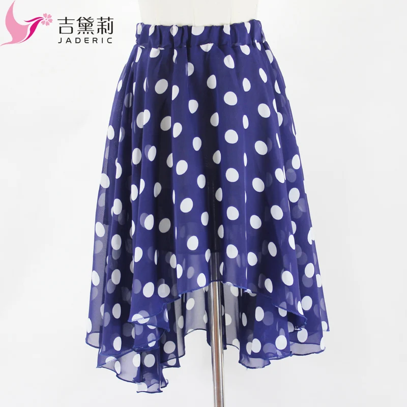 Jaderic 2018 new arrival spring and summer big polka dot chiffon long irregular short skirt high waist skirts
Jaderic 2018 new arrival spring and summer big polka dot chiffon long irregular short skirt high waist skirts
