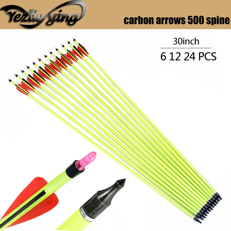 6/12/24PCS 30 Inch Spine 500 Yellow pole Carbon Arrow Diameter 7.8 mm for Compound/Recurve Bow and Arrow Archery Shooting
6/12/24PCS 30 Inch Spine 500 Yellow pole Carbon Arrow Diameter 7.8 mm for Compound/Recurve Bow and Arrow Archery Shooting