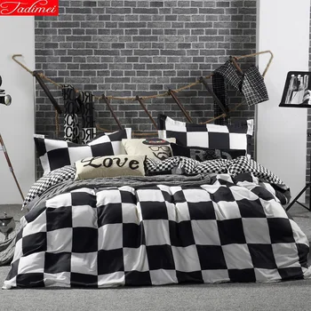 Black White Plaid Duvet Cover Full King Queen Twin Double Size Bedlinens 1.5m 1.8m 2m 2.2m Bed Sheet 4pcs Bedding Set Bedclothes
Black White Plaid Duvet Cover Full King Queen Twin Double Size Bedlinens 1.5m 1.8m 2m 2.2m Bed Sheet 4pcs Bedding Set Bedclothes