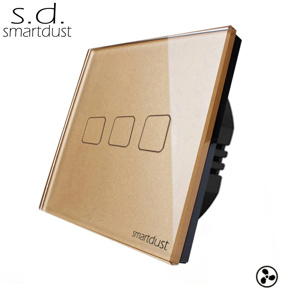 Smartdust EU Standard Luxury Home Decoration 3 Fans Speed Touch Controller Glass Panel Wall Smart Touch Switch
Smartdust EU Standard Luxury Home Decoration 3 Fans Speed Touch Controller Glass Panel Wall Smart Touch Switch