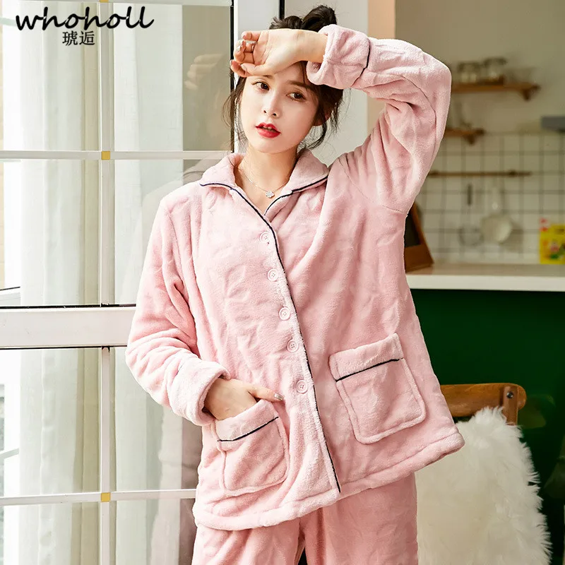Women's Winter Pajamas Suits Coralline Thick Warm Two Piece Pajamas Female Night Wear Clothing Ladies Flannel for Couple Lovers
Women's Winter Pajamas Suits Coralline Thick Warm Two Piece Pajamas Female Night Wear Clothing Ladies Flannel for Couple Lovers