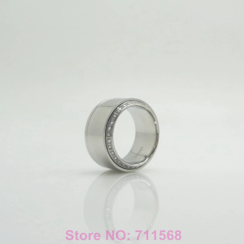 OEM Brand 12mm Wide Flat Panel Steel Ring With 1 Row Clear Crystal 316L Stainless Steel Finger Rings High-end Fashion Rings
OEM Brand 12mm Wide Flat Panel Steel Ring With 1 Row Clear Crystal 316L Stainless Steel Finger Rings High-end Fashion Rings