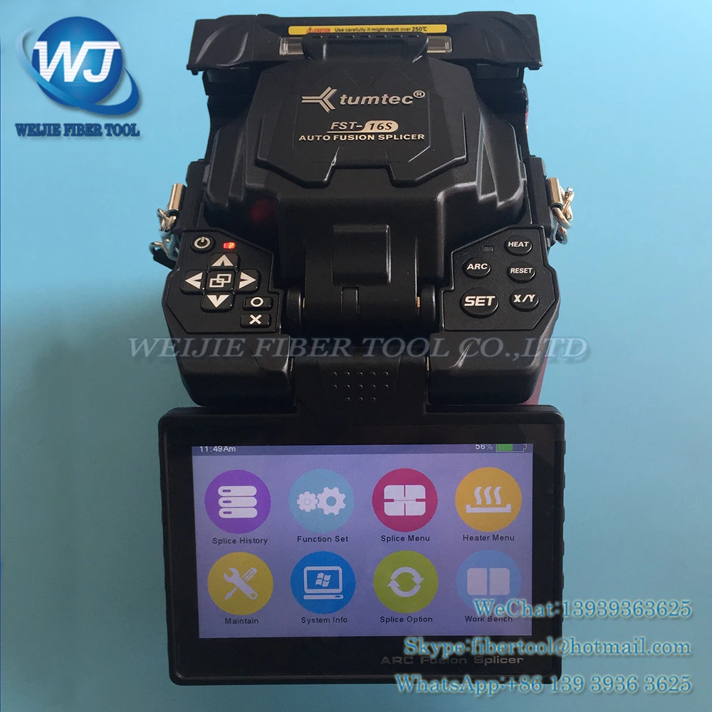 DHL free shipping 2017 the best quality tumtec FST-16S FTTH optical fiber fusion splicer core alignment of the full touch screen
DHL free shipping 2017 the best quality tumtec FST-16S FTTH optical fiber fusion splicer core alignment of the full touch screen