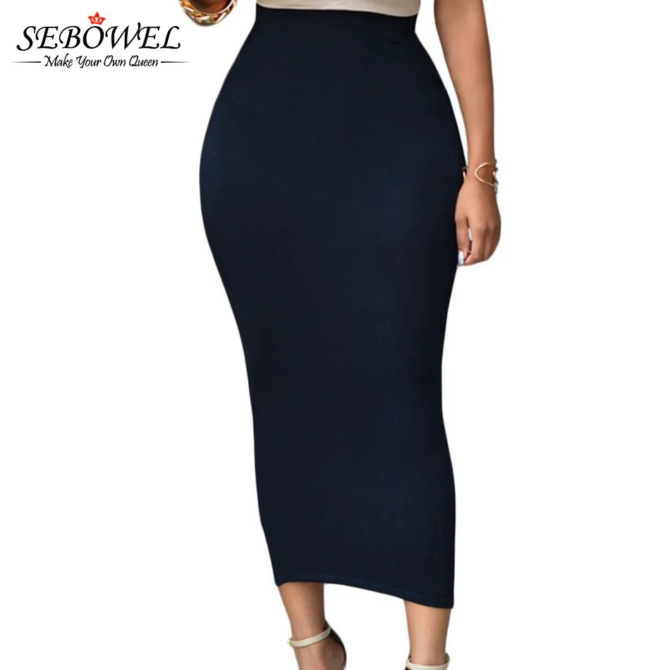 Image 2015 Autumn Winter High Waist Women Long Skirt Black Pencil Tight Skirt Casual Warm Sexy Women s Skirt Bandage Pencil For Women