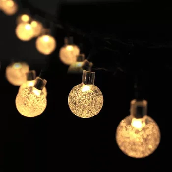 6m Solar powered Led String Light 30LEDs Crystal globe Bubble shaped lamp Fairy Strand lamp Waterproof Christmas Wedding Garden
6m Solar powered Led String Light 30LEDs Crystal globe Bubble shaped lamp Fairy Strand lamp Waterproof Christmas Wedding Garden