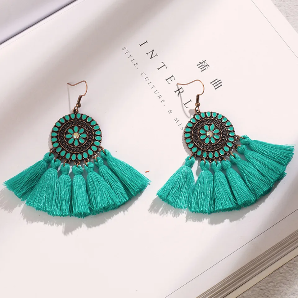 2018 New Ethnic Long tassel Women's earrings Bohemia Colorful Oil Painting Flower Earrings Long tassel earring for women
2018 New Ethnic Long tassel Women's earrings Bohemia Colorful Oil Painting Flower Earrings Long tassel earring for women
