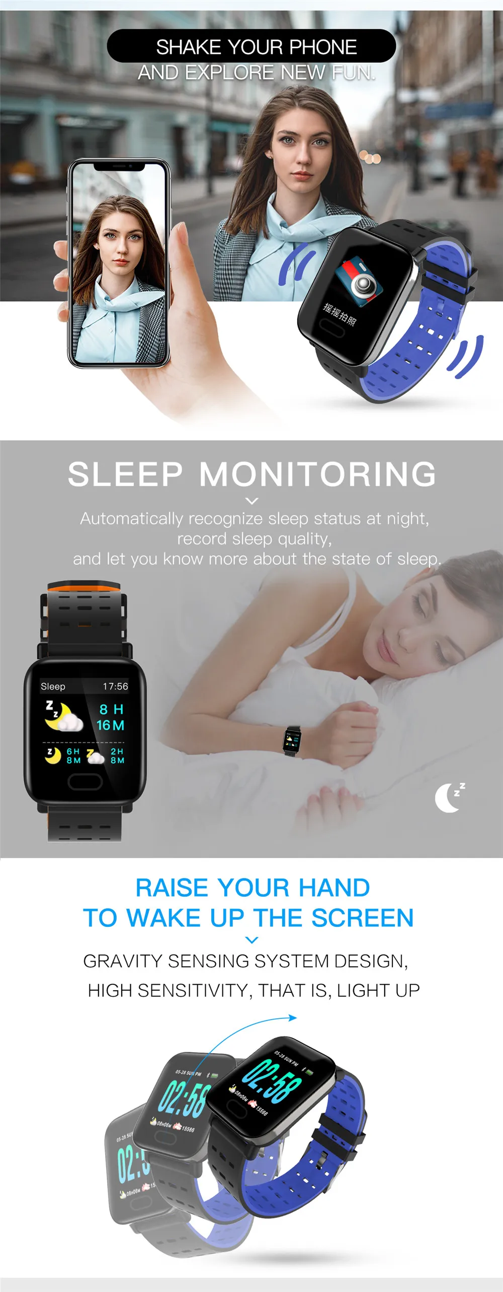 SFPW-2 Fitness Smart Pedometer Health Monitor Pulsometer BP Bluetooth Bracelet Watch Sadoun.com