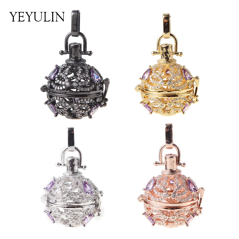 New Design Inlay Purple Zircon Hollow Ball Pendant For Woman Girls High Quality Copper Essential Oil Diffuser Jewelry Gift 
New Design Inlay Purple Zircon Hollow Ball Pendant For Woman Girls High Quality Copper Essential Oil Diffuser Jewelry Gift