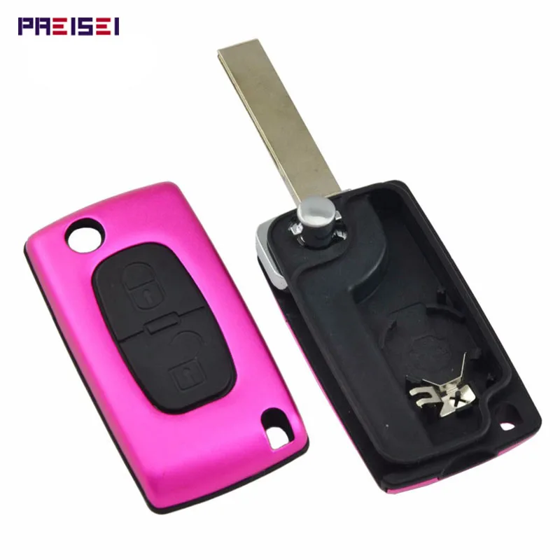 PREISEI New Aluminum Pink Blade Groove ce0536 2 Buttons Remote Car Flip Key Case Shells Fob For Peugeot 207 307 407
PREISEI New Aluminum Pink Blade Groove ce0536 2 Buttons Remote Car Flip Key Case Shells Fob For Peugeot 207 307 407