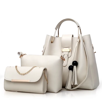 chains Women composite bag set fashion female handbags 3 pieces soft pu leather bucket tassel single shoulder bags for ladies
chains Women composite bag set fashion female handbags 3 pieces soft pu leather bucket tassel single shoulder bags for ladies