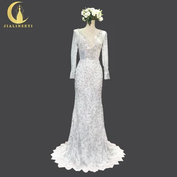 Rhine Real Sample Image Sliver Long Sleeves V Neck Crystal Fashion Open Back Luxurious Formal Sexy Evening Dresses Evening Dress
Rhine Real Sample Image Sliver Long Sleeves V Neck Crystal Fashion Open Back Luxurious Formal Sexy Evening Dresses Evening Dress
