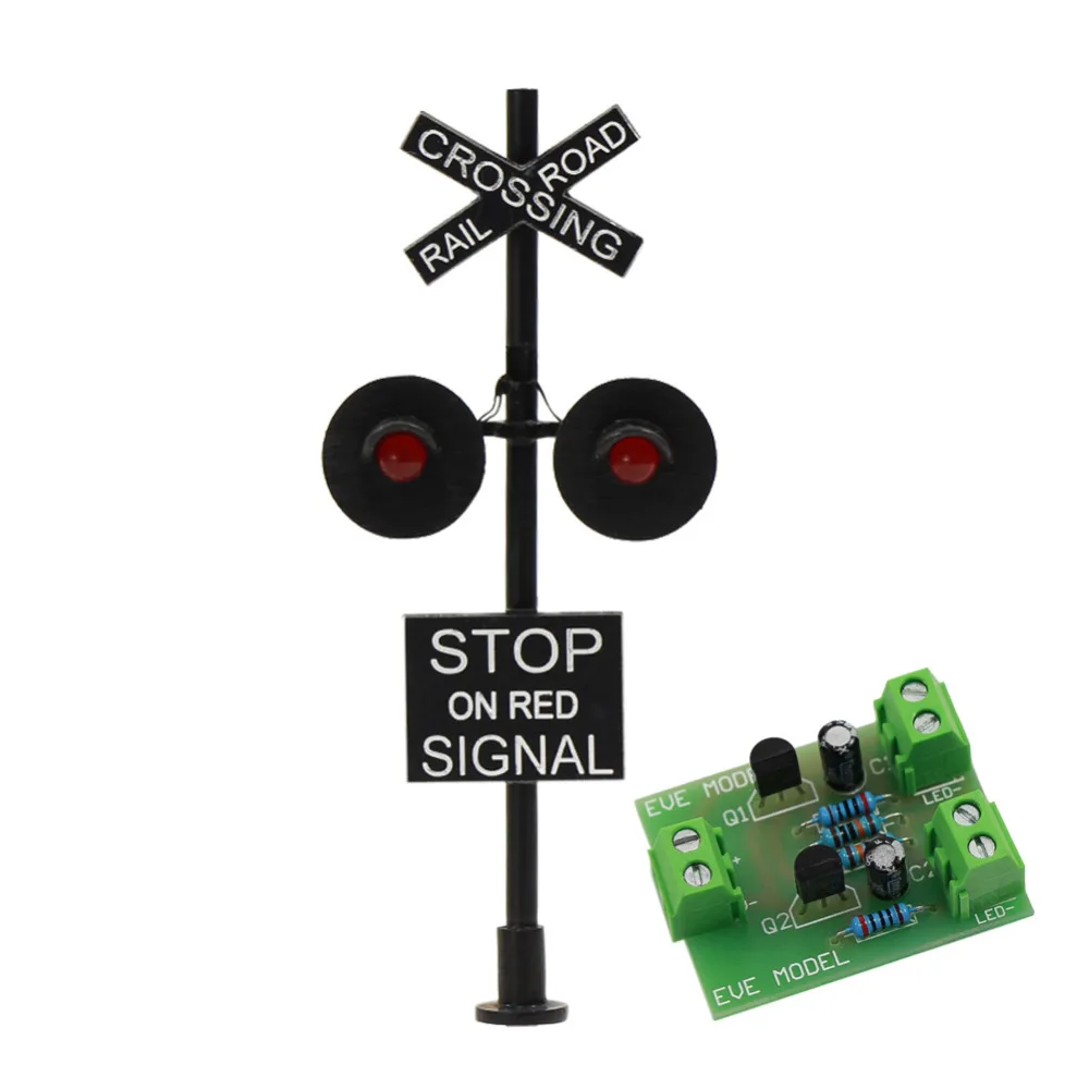 JTD877RP 1set HO Scale 6cm Railroad Crossing Signals 2 heads LED made + Circuit board flasher
JTD877RP 1set HO Scale 6cm Railroad Crossing Signals 2 heads LED made + Circuit board flasher