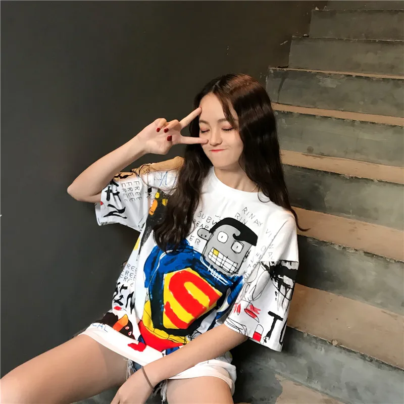 FREE SHIPPING Funny T-shirts Full Cartoon Print JKP4383 FREE SHIPPING Funny T-shirts Full Cartoon Print JKP4383