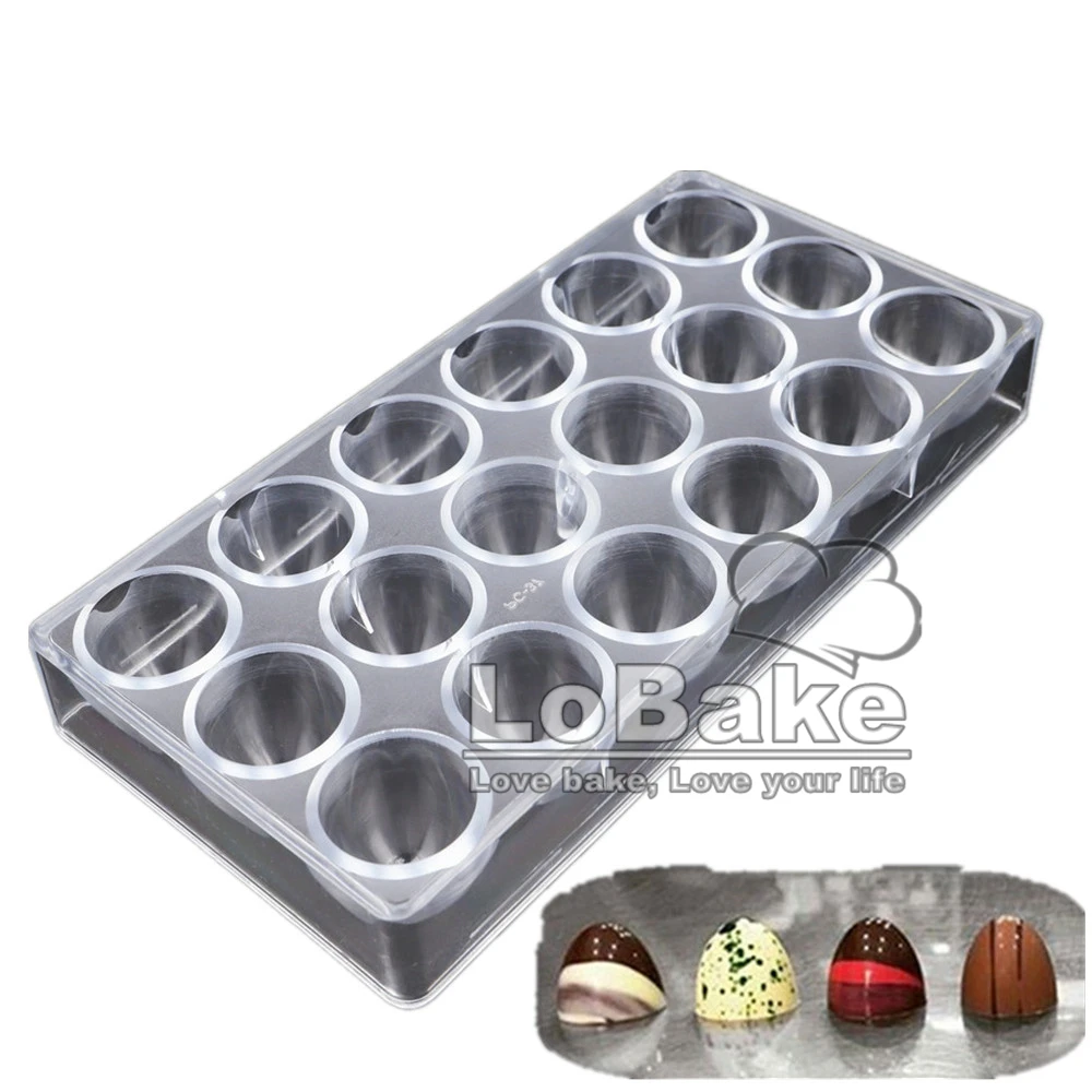 Latest 18 cavities dia.3.6cm depth 3cm pointed half ball cone shape polycarbonate chocolate mold ice mould for DIY cake tools
Latest 18 cavities dia.3.6cm depth 3cm pointed half ball cone shape polycarbonate chocolate mold ice mould for DIY cake tools