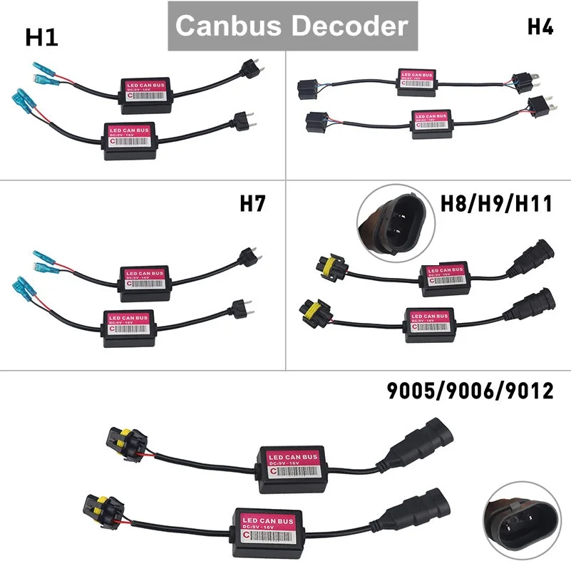 H4 H7 H8 H11 H1 HB3 9005 HB4 9006 9012 Error Free Canbus Decoder for LED Headlight for Car SUV Adapter Led Can-Bus Car Bulb Lamp
H4 H7 H8 H11 H1 HB3 9005 HB4 9006 9012 Error Free Canbus Decoder for LED Headlight for Car SUV Adapter Led Can-Bus Car Bulb Lamp