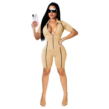 Spring Summer Women Jumpsuit Bodycon Playsuit Bodysuit Overalls Rompers Plus Size Solid Color Sexy Zipper Jumpsuits
Spring Summer Women Jumpsuit Bodycon Playsuit Bodysuit Overalls Rompers Plus Size Solid Color Sexy Zipper Jumpsuits
