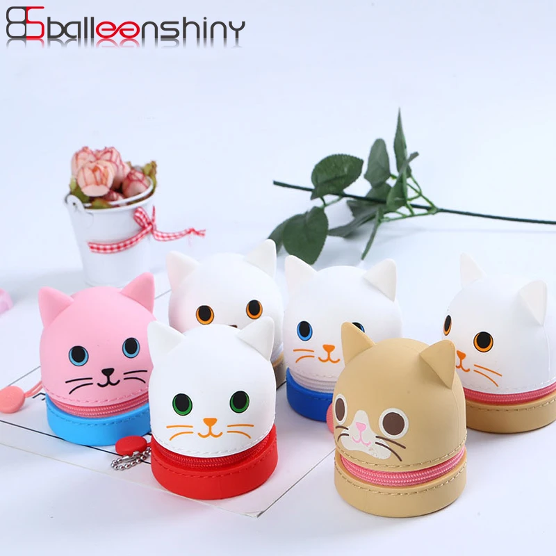 BalleenShiny Silicone Lovely Cats Coin Purse Creative Mini Keys Card Candy Storage Bags Zipper Portable Lady Kids Gadgets Bags
BalleenShiny Silicone Lovely Cats Coin Purse Creative Mini Keys Card Candy Storage Bags Zipper Portable Lady Kids Gadgets Bags