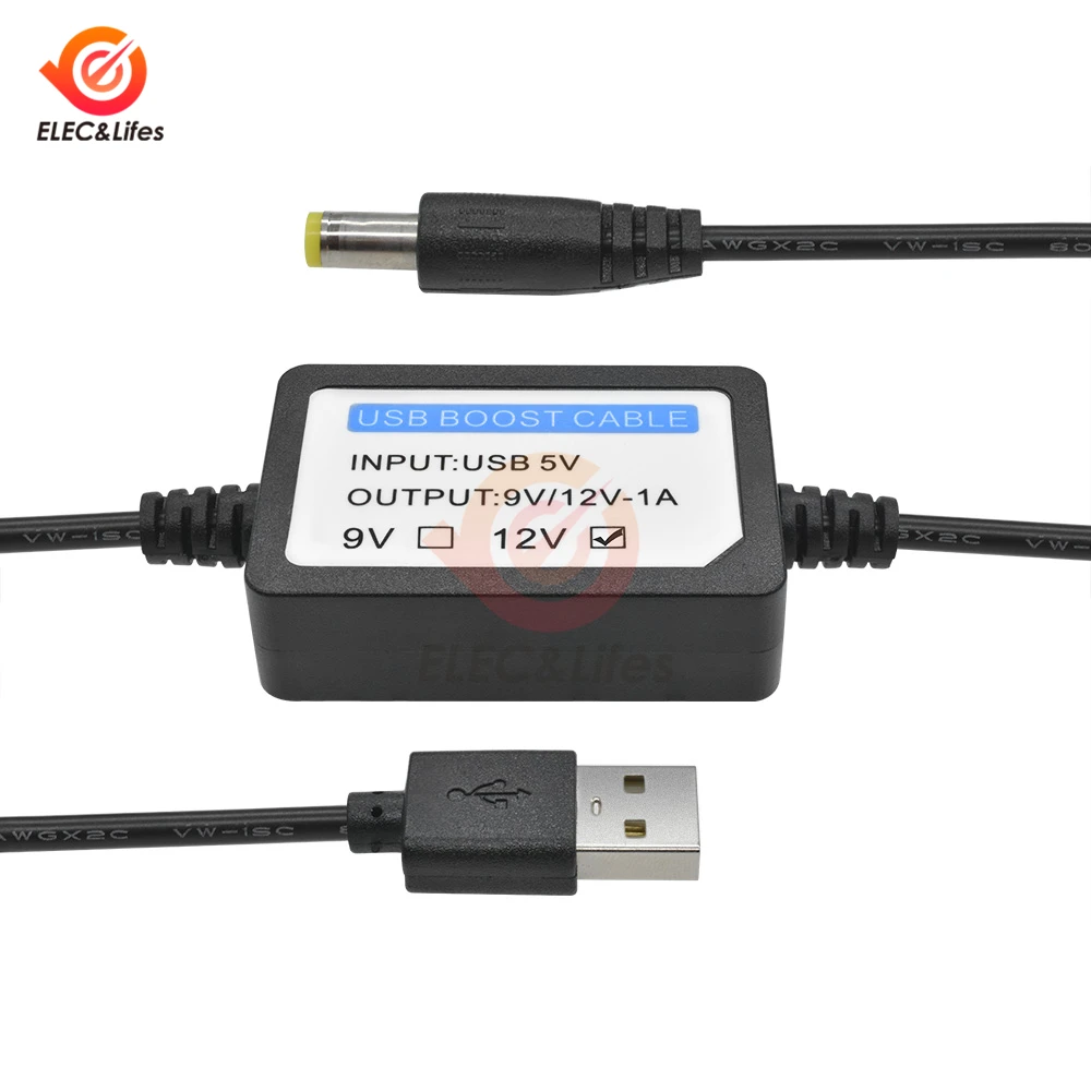 1.3M USB Boost Cable Step Up module DC-DC 5V To 12V / 9V 1A Power Supply Boost Converter Line Adopter DC 2.1x5.5mm Plug
1.3M USB Boost Cable Step Up module DC-DC 5V To 12V / 9V 1A Power Supply Boost Converter Line Adopter DC 2.1x5.5mm Plug