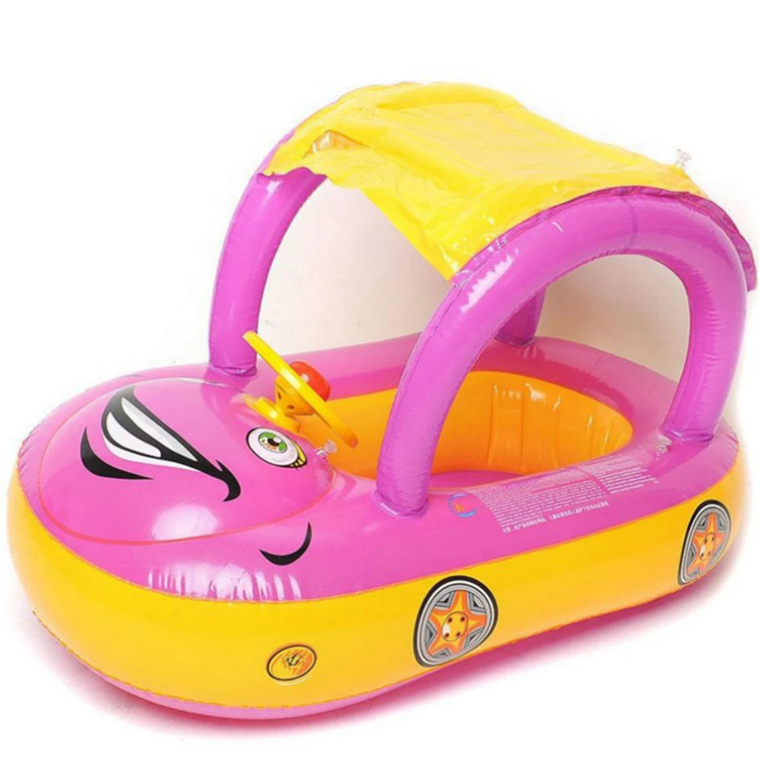 Inflatable Baby Pool Float Safety Car Shape Swimming Ring with Sun Canopy Sunshade Toys for Kids
Inflatable Baby Pool Float Safety Car Shape Swimming Ring with Sun Canopy Sunshade Toys for Kids