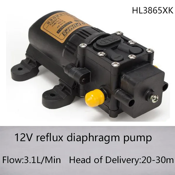 HL3865XK 12V electric reflux diaphragm pump with 3.1l/min flow and 20-30m head of delivery
HL3865XK 12V electric reflux diaphragm pump with 3.1l/min flow and 20-30m head of delivery