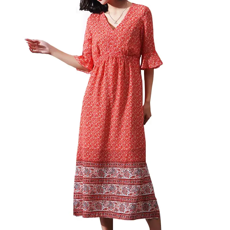 Women Summer Elegant Maxi Dress 2019 New Fashion National Style Floral Chiffon V-neck Trumpet Sleeves Vestido Plus Size HJ256
Women Summer Elegant Maxi Dress 2019 New Fashion National Style Floral Chiffon V-neck Trumpet Sleeves Vestido Plus Size HJ256
