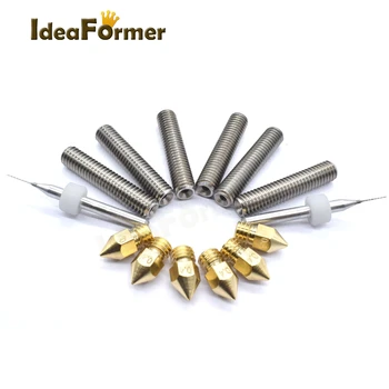 New 3D printer parts 6pcs M6*30mm Throat with PTFE + 6pcs 0.4mm/1.75 MK8 brass nozzle + 2pcs cleaning bit 0.4mm
New 3D printer parts 6pcs M6*30mm Throat with PTFE + 6pcs 0.4mm/1.75 MK8 brass nozzle + 2pcs cleaning bit 0.4mm