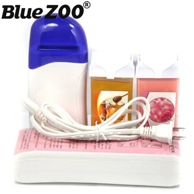 Image Hot Wax Warmer Heater Hair Removal Kit Depilatory Wax Epilator Shaving Painless Machine with Wax Cartridges and Depilatory Paper